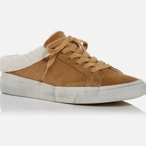 NEW MARC FISHER LTD Miranda Faux Fur Mule Sneakers Brown